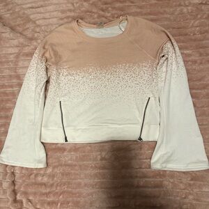 CALIA by Carrie Underwood Peach and Cream Ombre Speckled Pullover